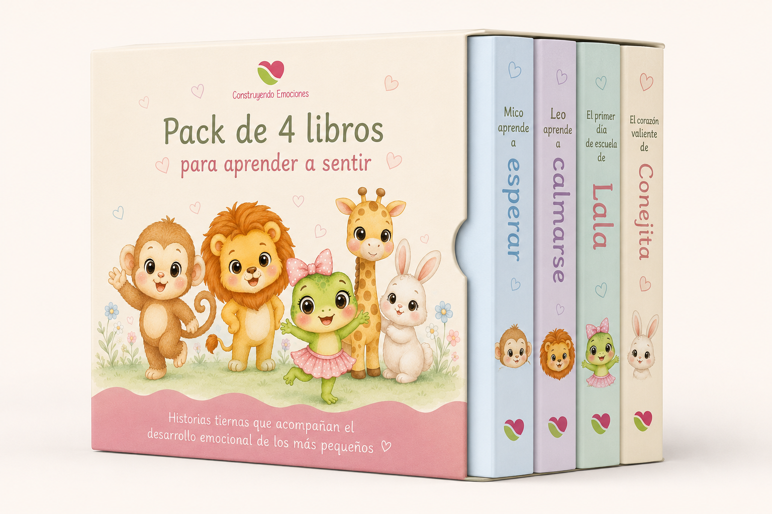 Pack de 4 libros Construyendo Emociones: Mico, Leo, Lala y Conejita